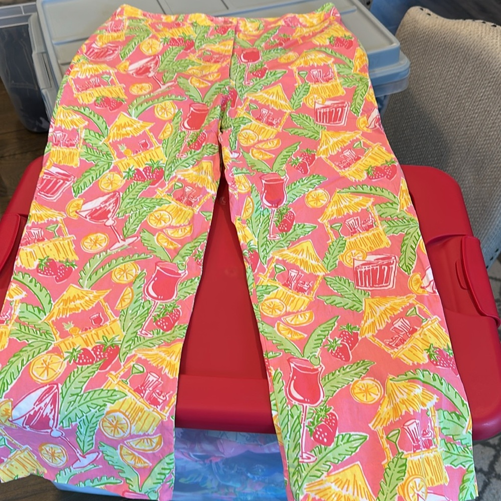 Lilly Pulitzer Vintage Tropical Crop Capri Pants 10 EUC